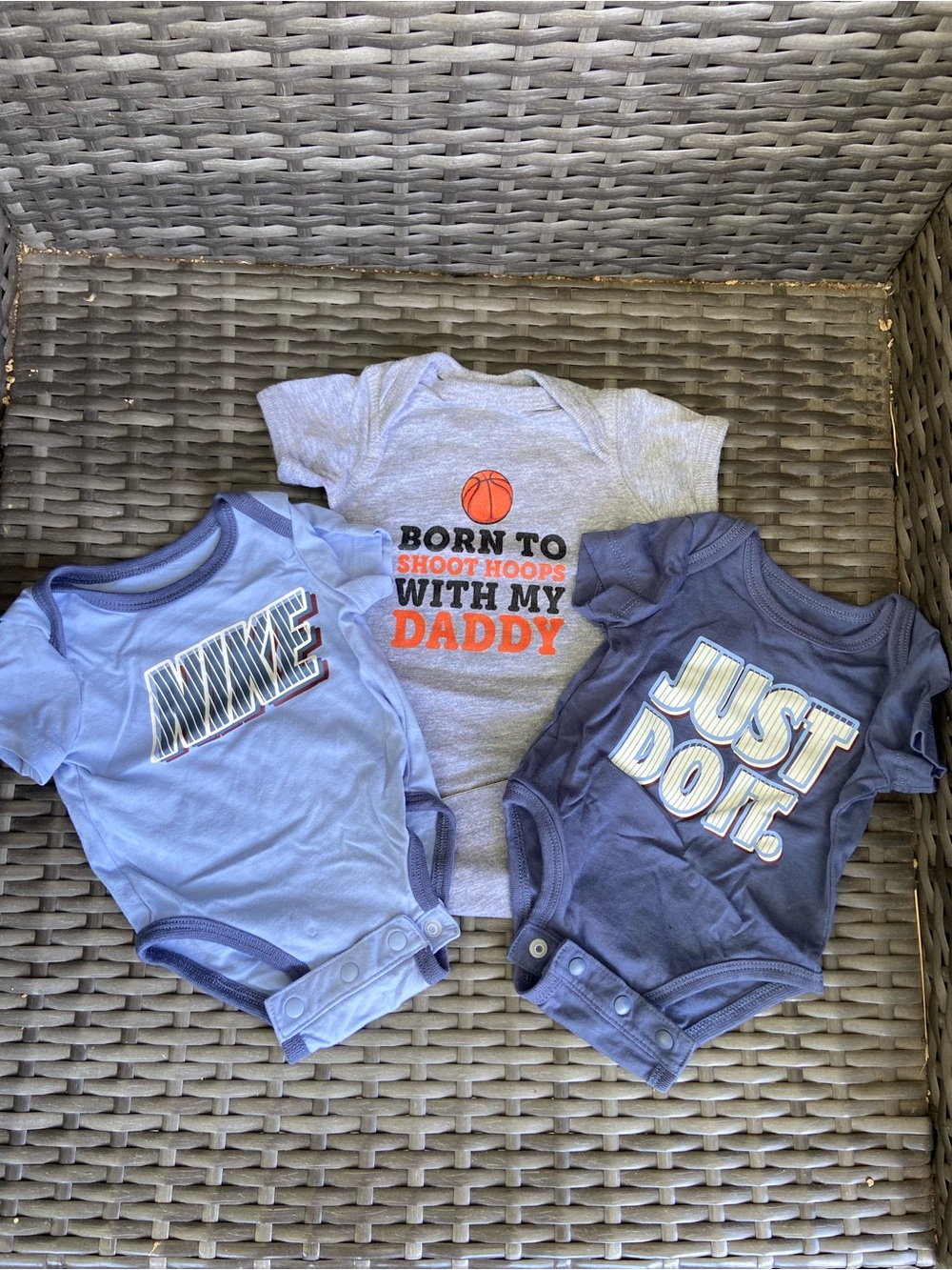 Bundle of 3 Onesies - basketball theme and Nike